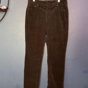 Black Corduroy Straight Leg Pants